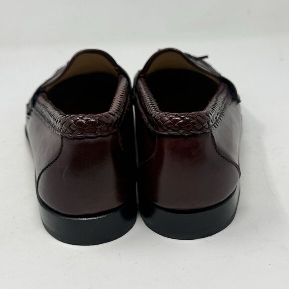 Allen Edmonds Maxfield Tassel Loafers Shoes Mens 11 D Burgundy Leather Woven main image 9